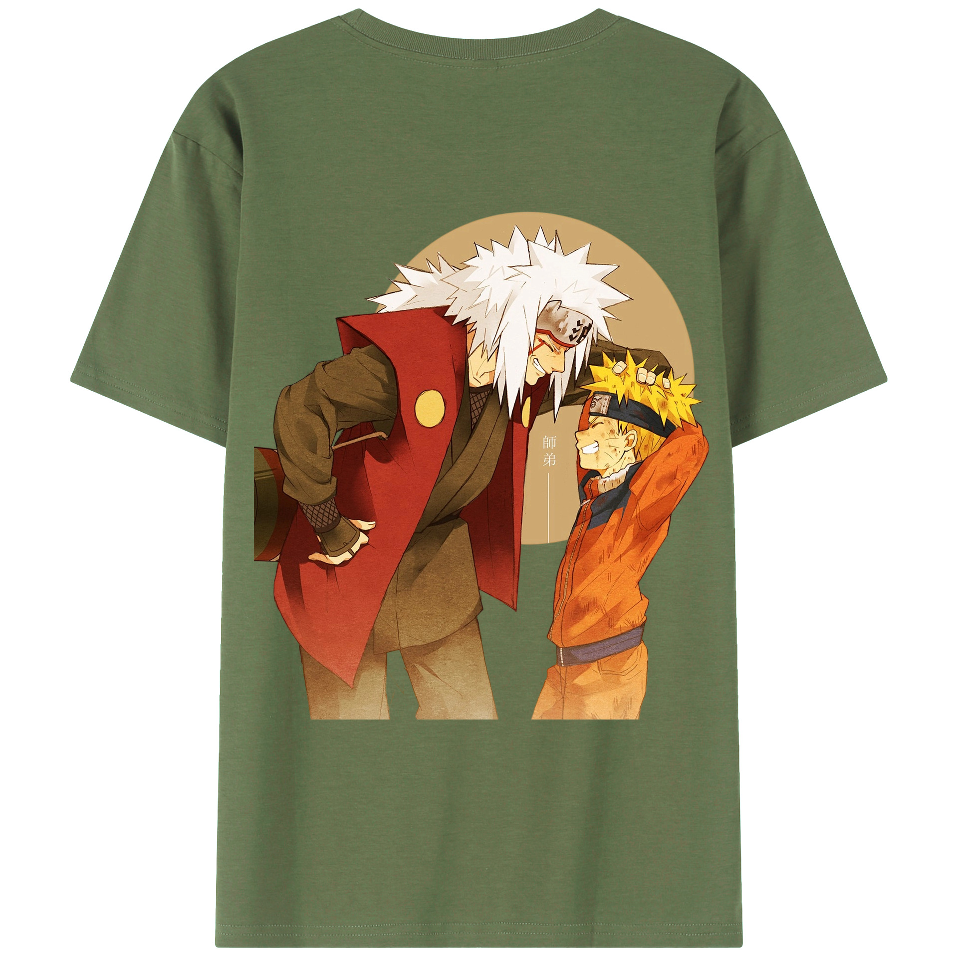 （画像用） NARUTO -ナルト- 自来也（じらいや） Jiraiya 綿100％ メンズ半袖Tシャツ（バックプリント） 通気性
